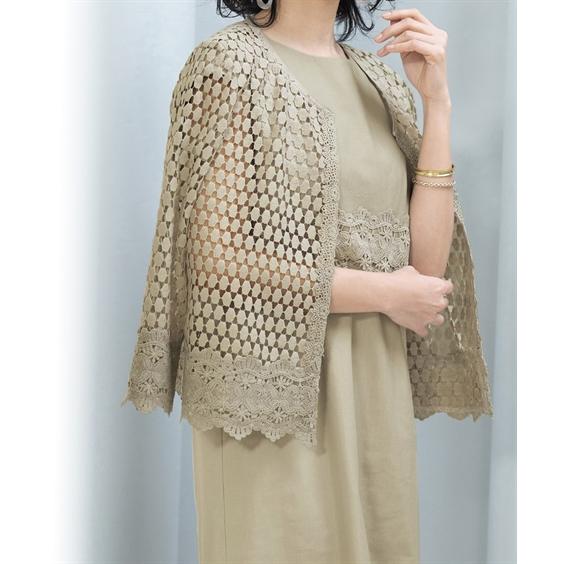 ワンピース ひざ丈 シニア ファッション レース ジャケット ＆ セットアップ M/L/LL ニッセ...