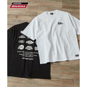 Tシャツ カットソー メンズ 綿100％ バック プリント 半袖 クルーネックTシャツジェニュインディッキーズ  ビッグ ラージ トップス 3L/4L/5L ニッセン nissen｜nissenzai