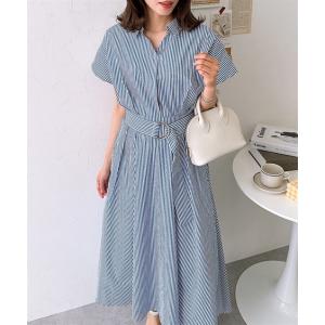 ワンピース ロング マキシ レディース スキッパー シャツ ひざ下 S/M/L ニッセン nissen