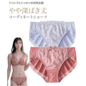 ショーツ レディース やや深ばき丈編 レース コーディネート ( トリンプ )  女性 インナー パンツ パンティ M/L/LL/3L/4L ニッセン nissen｜nissenzai