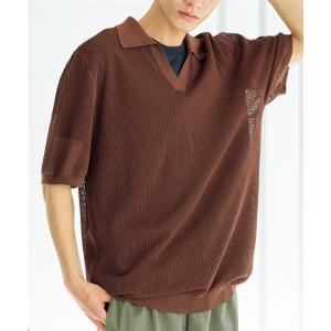 ポロシャツ メンズ メッシュ ニット 5分袖スキッパーポロシャツ 冬 M/L/LL ニッセン nissen｜nissenzai