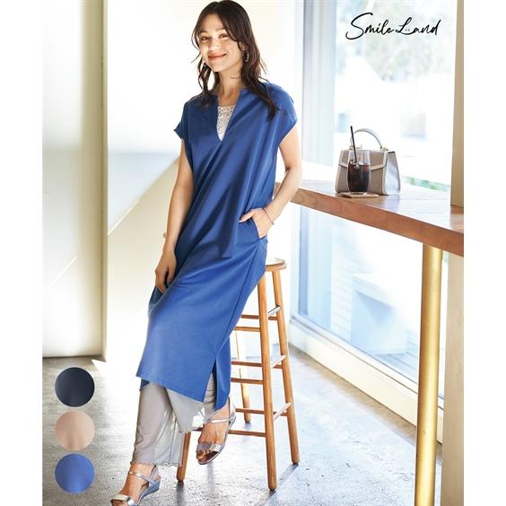 ワンピース ロング マキシ 大きいサイズ レディース 深 Vネック カフタン ひざ下 L/LL/3L...