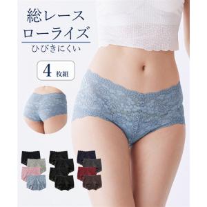 ショーツ レディース 総 レース ローライズ 4...の商品画像