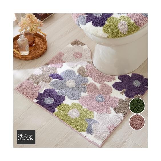 トイレマット 洗えるフルール トイレ マット おしゃれ かわいい 約 55×60cm ニッセン ni...