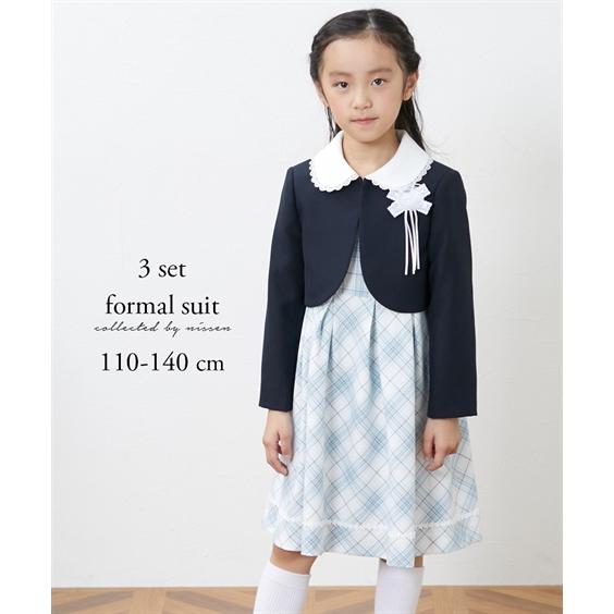 フォーマル スーツ 子供服 キッズ 卒園 入学 3点セット ボレロ ＋ ワンピース ＋コサージュ 女...