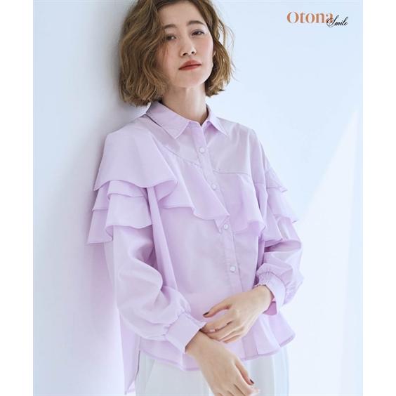 シャツ ブラウス レディース アシンメトリーフレア OtonaSMILE LL/3L/4L ニッセン...