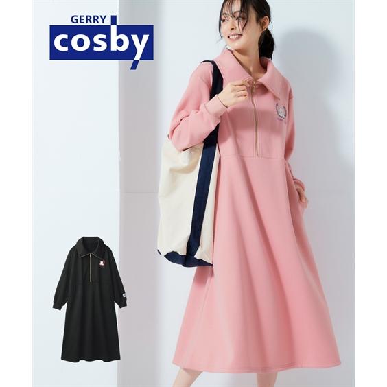 ワンピース ロング マキシ レディース 綿混ゆるシルエット ハーフ ジップ スウェット ロング丈 ジ...