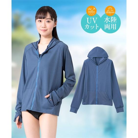 ラッシュガード 大きいサイズ レディース フード付き 水陸両用リブ素材 指穴付き 春 夏 秋 冬 か...