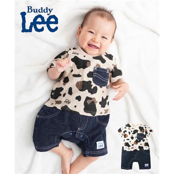 ロンパース カバーオール ベビー Buddy Lee バディ リー カウ柄切替え 半袖 カバー オー...