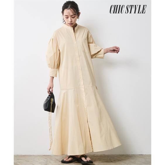 ワンピース ロング マキシ レディース 裾フレア シャツ 有 シックス タイル  ひざ下 M〜5L ...