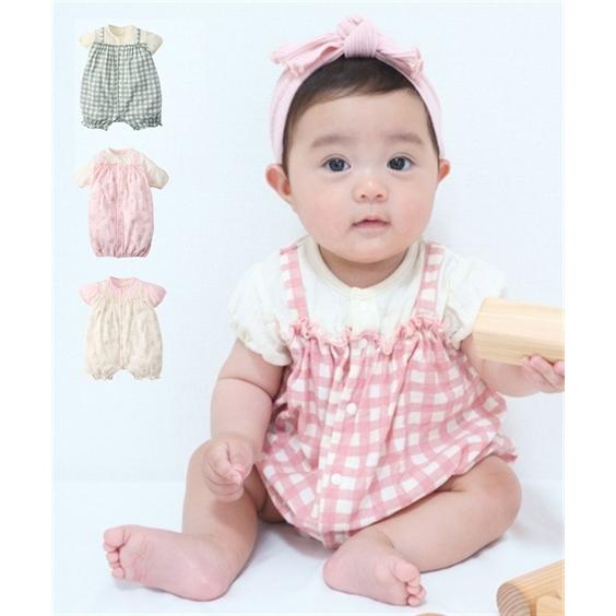 ロンパース カバーオール ベビー サロペット風 半袖 ツーウェイ オール 男の子 女の子 夏 ショー...