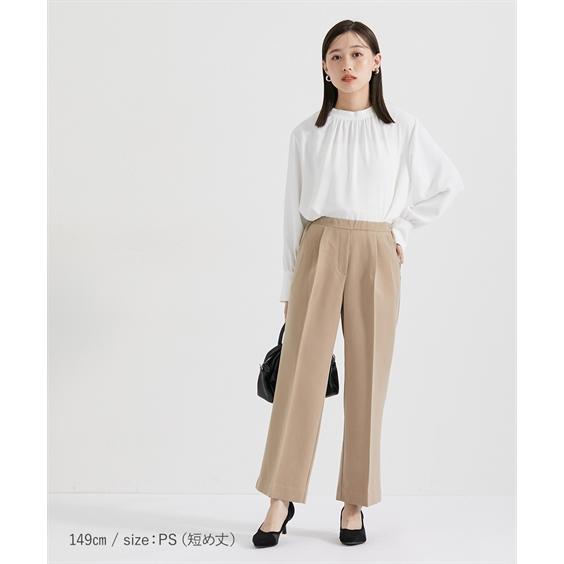 ワイドパンツ 小さいサイズ レディース きれい見えセミワイド パンツ 短め丈 低身長さん 小柄女性 ...
