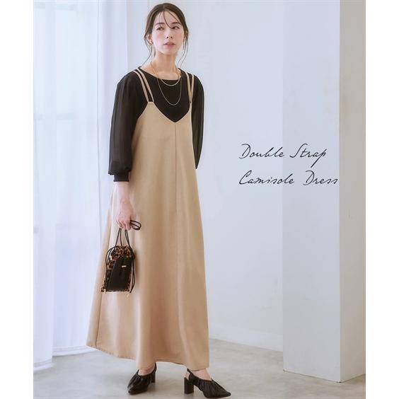 ワンピース ロング マキシ レディース ダブル ストラップ キャミソール 春 夏 秋 ひざ下 | 4...