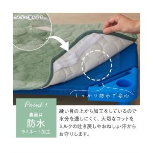 コット用 洗える防水/ 綿100% タオル地汗...の詳細画像4