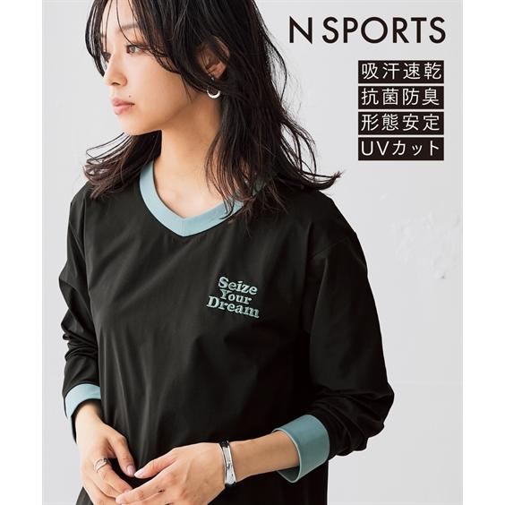 スポーツウェア トップス レディース 綿タッチ多機能刺しゅう Vネック Tシャツ 吸汗速乾 UVカッ...