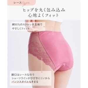 ショーツ レディース 綿混 ストレッチ レーシ...の詳細画像5