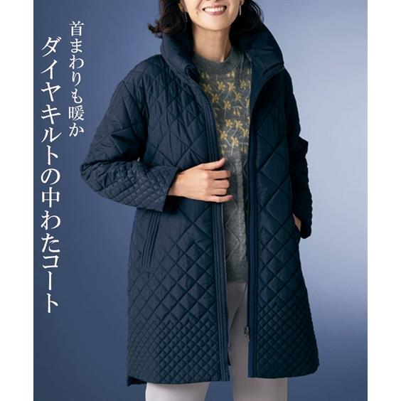 コート アウター ダイヤ柄キルト中わた アトランダム 春 冬 | M/L/LL | ニッセン nis...