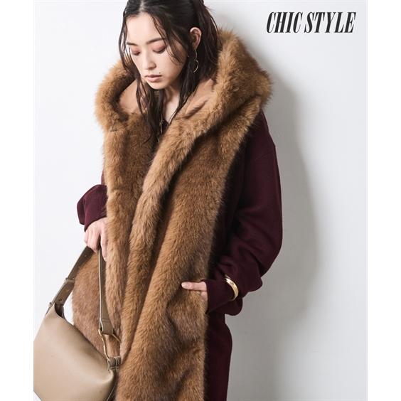 コート アウター レディース フェイクファーフーディ マフラー シックスタイル 冬 ニッセン nis...