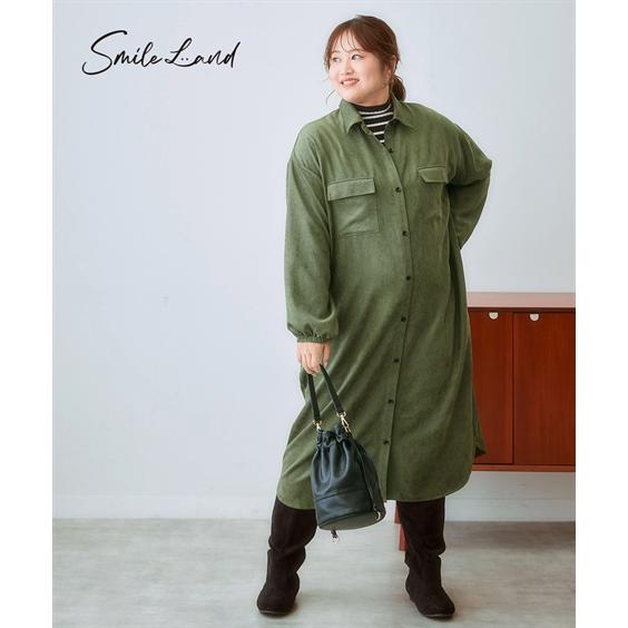 ワンピース ロング マキシ レディース ロング丈 シャツ 春 冬 ひざ下 | L/LL/3L | ニ...