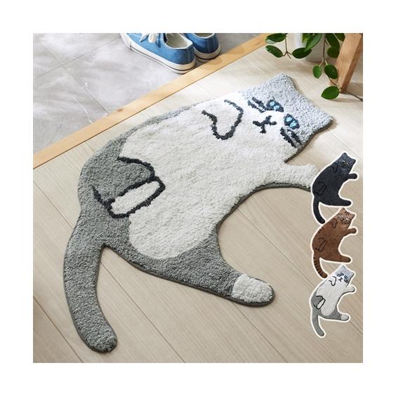 玄関マット 室内 にゃーにゃー猫 アクセント マット 春 夏 秋 冬 おしゃれ | 約 80×55c...