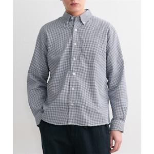 シャツ カジュアル メンズ オックス素材チェックボタンダウン 春 秋 | M/L/LL | ニッセン nissen