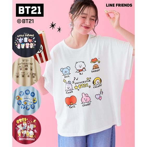 トップス Tシャツ カットソー レディース BT21 ゆるシルエットドルマンTシャツ 夏 ニッセン ...