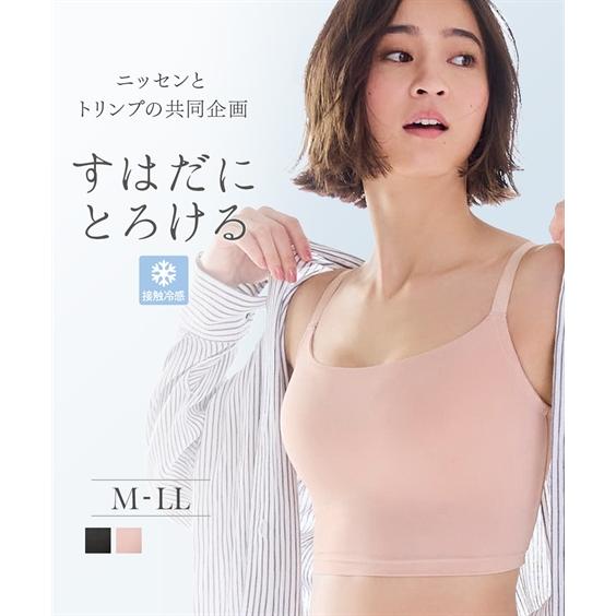 ノンワイヤーブラジャー レディース すはだにとろけるカップ内蔵 ハーフトップ 接触冷感 ( トリンプ...