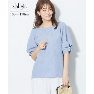 シャツ ブラウス トールサイズ レディース 高身長 袖タック デザイン 夏 大きいサイズ | LL/3L/4L/5L | ニッセン nissen