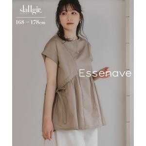 シャツ ブラウス トールサイズ レディース 高身長 サイドリボン デザイン チュニック Essenave 夏 大きいサイズ | LL/3L/4L/5L | ニッセン nissen
