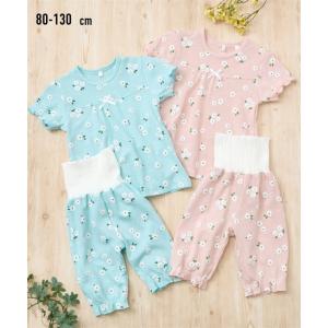 パジャマ 子供服 キッズ 綿100％ メッシュ 腹巻付き 半袖 女の子 夏 ルームウェア 部屋着 ナイトウェア ニッセン