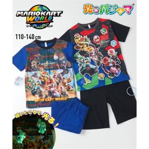 パジャマ 子供服 キッズ マリオカート ワールド 勇気が出る 光る 半袖 男の子 女の子 夏 ルームウェア 部屋着 | 身長110/120/130/140cm | ニッセン nissen｜ニッセン Yahoo!店