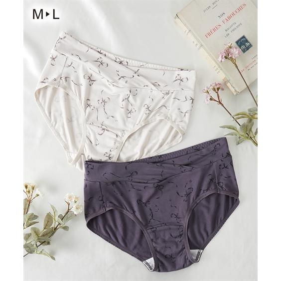 マタニティ ショーツ ママ インナー レーヨンベア天竺 リボン柄浅ばき 産前 産後 春 夏 秋 冬 ...