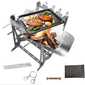 在庫処分 焚き火台 バーベキューコンロ 五徳 超軽量 携帯便利 収納袋付 組立簡単 おしゃれ キャンプ用品 アウトドア用品  父の日 プレゼント 健康