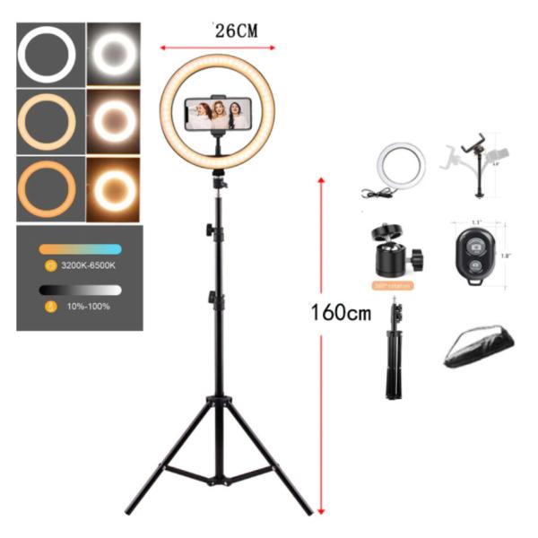 撮影用ライト led照明ライト LEDリングライト 26CM 10インチ USBライト卓上ライト  ...
