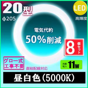 led蛍光灯丸型20w形 昼白色 LEDランプ丸形20W型 LED蛍光灯円形型 FCL20W代替  高輝度 グロー式工事不要 8個セット｜nissin-lux