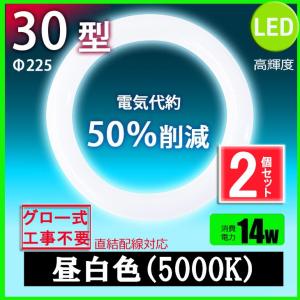 led蛍光灯丸型30w形 昼白色 LEDランプ丸形30W型 LED蛍光灯円形型 FCL30W代替  高輝度 グロー式工事不要 2個セット｜nissin-lux