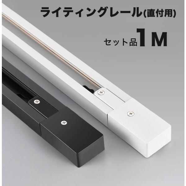 ダクトレール 1m セット 直付型配線ダクトレール ダクトレール レールライト100cm ブラック ...