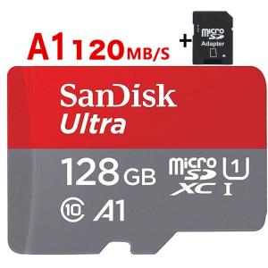 microsdカード 128GB SanDisk サンディスク 120MB/秒 アプリ最適化 A1対応 microSDXC Class10 超高速 海外向けパッケージ SDカード変換アダプター付き 送料無料