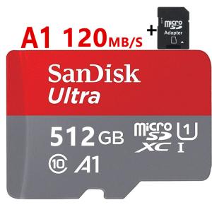microsdカード 512GB SanDisk サンディスク microSDXC 120MB/秒 アプリ最適化 A1対応 UHS-1 超高速 海外向けパッケージ SDカード変換アダプター付き 送料無料