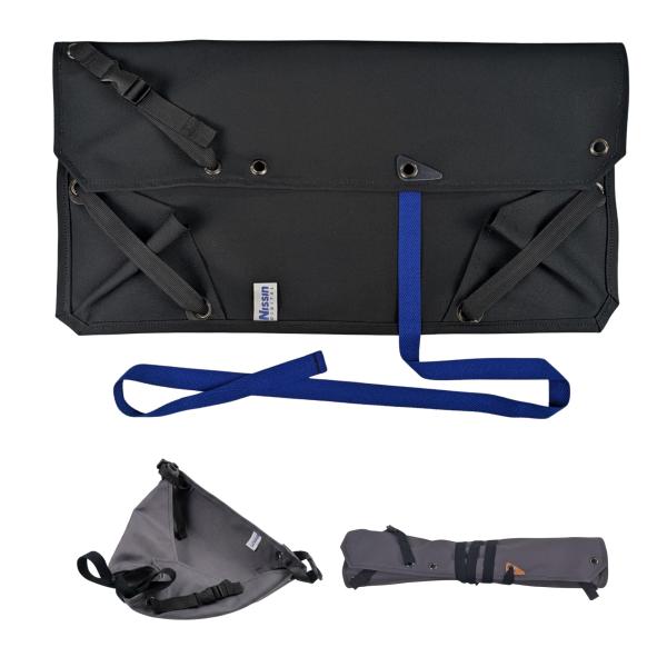 ニッシンデジタル 帆布ロールバッグ（ブラック/ブルー）