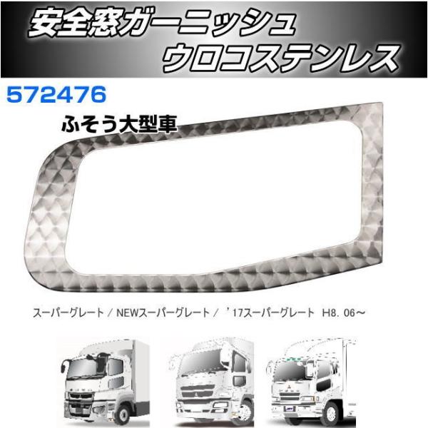 安全窓ガーニッシュ ふそう大型車 ウロコステンレス 安心のJETイノウエ製