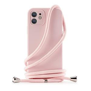 Handodo Apple iPhone 12 用 ケース iPhone 12 カバー ネック ショルダー ストラップ付き スマホ シリコン カバー