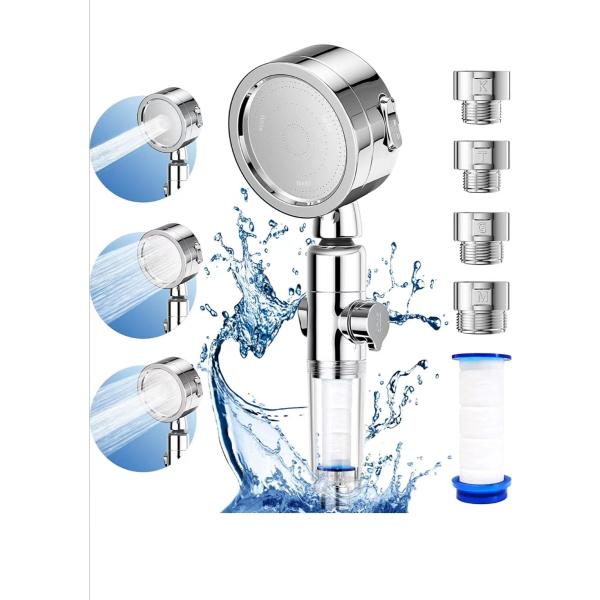 シャワーヘッド 増圧 80%節水シャワープロ 浄水 塩素除去 極細水流 しゃわーへっど 高水圧 角度...