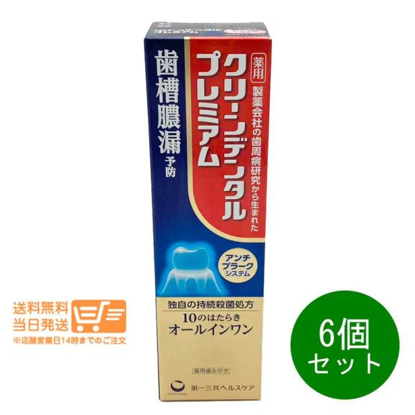 第一三共　6個セット ヘルスケア クリーンデンタル プレミアム 100g 薬用歯みがき 歯槽膿漏予防
