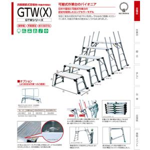 アルミ  伸縮  四脚調整式足場台  GTW(X)  GTW-7  折り畳み  株式会社ナカオ｜nitiyousakanemu