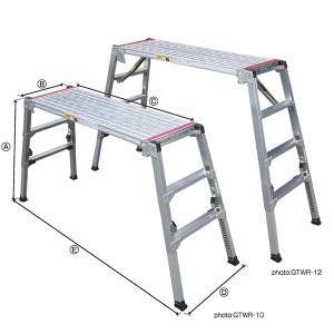 アルミ 伸縮 幅広 足場台 四脚調節式 天板伸縮 飛天馬 ひてんま CEE 25