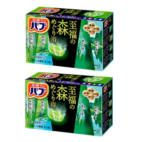 花王 バブ 至福の森めぐり浴 12錠入 x2個（KYP）(コンビニ受け取り代引き別途送料460円：沖...