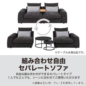 3人掛けセパレートソファ 布張りタイプ (LB...の詳細画像1