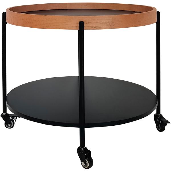 キャスター付き円形テーブル(YS06 LBR）サイドテーブル ニトリ