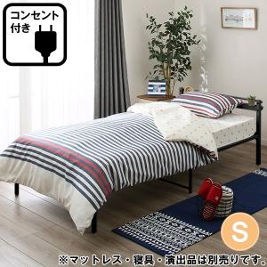 パイプベッド シングル ベッドフレーム バジーナC BK ニ...
